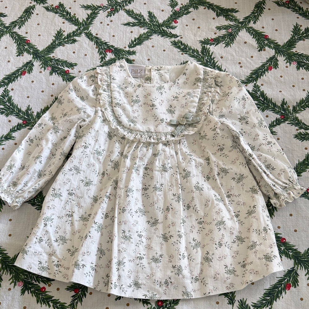 Elegant Floral Kids Dress with Ruffle Trim